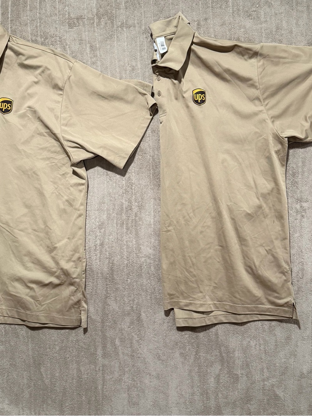 Lot of 2 WearGuard UPS United Parcel Service Mens Polo Shirt Uniform Beige 3XL